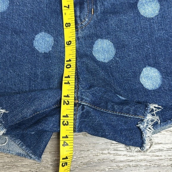 NEW Madewell The Perfect Jean Shorts Polka Dot Edition 100% Cotton Blue Sz 28 - Picture 8 of 10